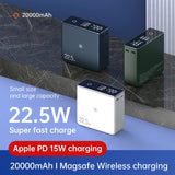 New Design 20000mAh 15W Magnetic Wireless Power Bank PD 20W Fast Charging With Touch LED Display For Book Pro Laptop