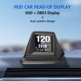 Car OBD2 Head Up Display OBD 2 HUD BeiDou GPS Altitude Clock Speed Oil Temp Meter Speedometer HD Screen Alarm Auto Accessories