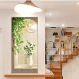 Living room entrance green plant waterproof wall stickers decorative paintings
