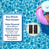 Purifier Solar Pool Tool - For Above Ground & Inground Pools, Eliminating Algae, Copper Water Ionizer with 3 Cleaning Brushes