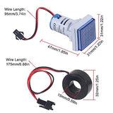 2PCS Current Voltage Hertz Meters Digital 3In1 22Mm Voltmeter Ammeter Hz Meter Current Frequency Indicator AC 60-500V