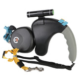 Pet Traction Rope Belt Double Adjustable for 2 Dogs Walking with Light Retractable Rotation Pet Rope Dual Dog Rope Leash