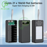 D21 18650 Power Bank Case QC3.0 PD Quick 21*18650 Battery Storage Box 15W Wireless Charge Shell Flashlight