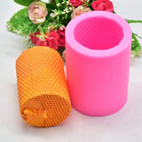 2X Cylinder Bee Honeycomb Candle Mold, Beehive Silicone Molds For Making Beeswax Candles Soaps
