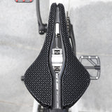 3D Printed Cozy Seat with Rainproof Cover Hollow Bike Saddle Carbon Fiber Breathable for Men Women Long Distance Cycg