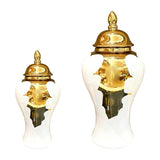 Ceramic Ginger Jar with Lids - Storage Ornament and Decorative Gift for Friends & Family