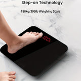 1pc Waterproof Digital Bathroom Scale For Body Weight, Weighing Professional Clear LED And Step-on, USB Charging, 396lb 180kg