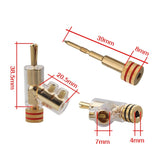 Self-Locking Banana Plug Hi-End Copper Speaker Terminal Connector Y-Shaped Adapter Rhodium Plated 1Pair