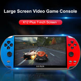 X12 Plus 7 inch Video Console Built in 1000 Games 16GB Handheld Double Joystick Game Controller Spupport AV Output TF Card