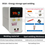 801A 801B Spot Welder 18650 Battery Mini Spot Welder Storage Digital Display Storage Energy Pulse Spot Welding Machine 11.6KW