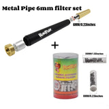 Dry Burning Herb Tobacco Pipe with 6mm Activated Carbon Filter Removable Cone Metal Pipes Smoking Grass Pipa for Gift
