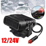 12V/24V Portable Car Heating Coog Window Defroster Deer 2-in-1 Electric Heater Fan Anti Fog Device Accessory