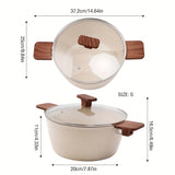 1pc, Stone Soup Pot, Non-stick Double-ear Stone Soup Pot, Composite Pan Bottom Cooking Pot, Induction Bottom Stew Cooking Pot