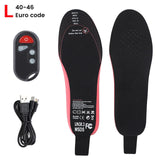 Pair of USB Heated Shoe Insoles with Remote Control - Warm Sock Mat, Electrically Heating Insole, Electric Heater Pad.