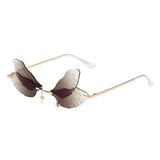 4 Pairs Fairy Wing Rimless Irregular Retro Glasses Ladies Men's Gradient Sunglasses For Party