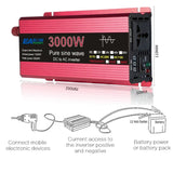 12V To 110V 220V 3000W Pure Sine Inverter 300W Panel 150A Controller Solar Power Generator Emergency Battery Charger
