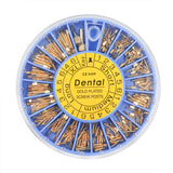 240pcs/box Gold Plated den tal Conical Screw Posts for Root Canal Filg Refills Nail