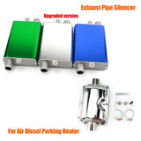 24mm Upgraded Car Exhaust Muffler Silencer + Clamps Stainless Steel For Eberspacher Diesel Parking Heater