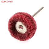 100PCS Scouring Pad Brush 2.35MM Shank Nylon Abrasive Brush Fiber Grinding Sanding Head Buffing Polishing Wheel Grinding Tools