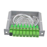12PCS SC APC 1X8 FTTH Fiber Optic PLC Splitter box with Planar waveguide type Optical splitter Free shipping