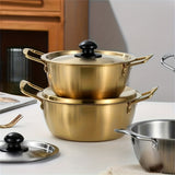 1pc Durable Stainless Steel Pot For Soups, Ramen, Instant Noodles, And Hot Pots - Perfect For Cooking And Serving