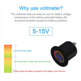 DIY Waterproof 12V DC Voltmeter Color LED Digital Display Scale Gauge Battery Tester for Marine Car Motorcycle Truck Boat RV