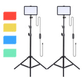 Andoer 2 Pack USB LED Kit with 3200K-5500K Fill Dimmable 67.7" Light Stand for Video Conference Live Streaming