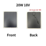 20W Panel 6V Dual /18V Single USB Battery Charger Portable Solar Cell Power Bank for Phone Outdoor Camping Hiking