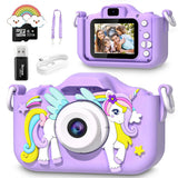 Cute Unicorn Kids Cameras Ages 7-12 Digital Children Mini Toys 1080p HD Video Shooting For Birthday Gifts Baby Camera Toy