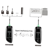 SWIFF WS-50 UHF Digital Guitar Wireless System - Transmitter + Receiver, 50M Transmission Range, Built-in Rechargeable Battery
