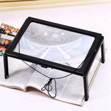 Reading Magnifier Full Page Optical Magnifying Desk Magnifying Glass Foldable LED Lens For Elderly Sewing Knitting