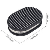 Air Filter Rustproof Aluminium Alloy Black 12in Air Cleaner Lightweight High Strength for 5 1/8in 4 Barrel Opening Carburetors
