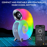 1pc Smart Pickup Rhythm Light, LED Atmosphere Lamp With Wireless Speaker Sunrise Alarm Clock, Music Sync App Control Dimmable Battery Operated RGB Magic Color Night Light, For Home Gaming Room DJ Studio Party Birthday Christmas Gifts