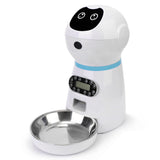 With Voice Record Automatic Pet Feeders Stainless Steel Food Dispenser EU Plug Auto Cat LCD Screen Timer Dog Food Bowl