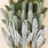 DIY Tree Wreath Ornaments Home Xmas New Year Gifts 10/5Pcs Christmas Artificial Needles Branches Snow Pine Fake Plants