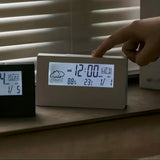 1pc LCD Electronic Clock Luminous Temperature And Humidity Meter Transparent Model Temperature And Humidity Meter Clock Creative Weather Display With Alarm Clock Beach Vacation Essential
