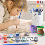 Mini Clay Art Kit - 4.7" Electric Pottery Wheel with Petal Support and Speed Control for Kids and Adults.