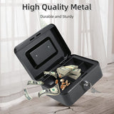 Cash with Detachable Tray 2 Keys Included Money Saving Box Coin Storage Receipts and Valuables Safe Lock Grocery Store