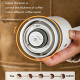 1pc, Electric Coffee Grinder, Adjustable Coffee Bean Grinder, Spice Grinder, One Touch Coffee Mill, Portable Ceramic Conical Burr Coffee Grinder For Camping Kitchen  Travel Coffee Make