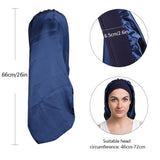 Satin Bonnet Long Hat Soft Elastic Band Nightcap Silky Cap Curly Hair Braids Dreadlocks Care Wrap For Women Men Unisex