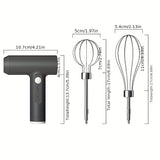 1pc, Electric Hand Mixer With Whisk, USB Chargeable Egg Beater, Multifunctional Electric Hand Mixer, For Cream Making, Baking,