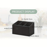1pc Farmhouse Style Wooden Tableware Rack - 2 Layers of Tableware Box for Kitchen Organization and Storage - Black Finish