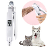 2 in 1 Electric Clipper Rechargeable Dog Nail Trimmer Grinder Quiet and Low Vibration with LED Lights
