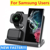 3 in1 Wireless Charger Stand for S22 S21 S20 S10 Ultra Note Galaxy Watch 5 4 Active Buds 15W Fast Charging Dock Station Hot Sale