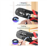 Portable RJ-11, 6P/RJ-12, 8P/RJ-45 Ethernet Crimping Tool Kit,20 Connectors,20 Caps,1 Network Cable Tester