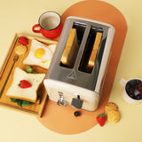 1pc EU PLUG 2 Slice Toaster Retro Stainless Steel Toaster With Cancel, Defrost Function And 6 Bread Shade Settings Brea