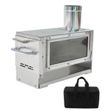 Rocket Wood-Burning for Camping Outdoor Fireplace Cooking Stove Microcrystale Pyrex Glass Window