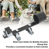 Mobility Scooter Cane Holder Universal Fit Aluminum Alloy Walking Stick Stand Support for Wheelchair