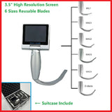 3.5 inch color Touch screen Anesthesia Digital Video Laryngoscope 6 sizes Reusable Stainless Steel Blades Optional laryngscope