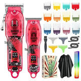 RESUXI LM-2032 Professional HairTrimmer Suit Shaver Electric Cordless Barber Clippers Transparent Visual Body Hair Cutter